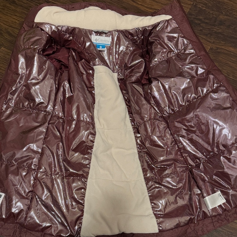 Columbia OmniTech Kids' Burgundy Hooded Puffer Jacket - Picture 6 of 10